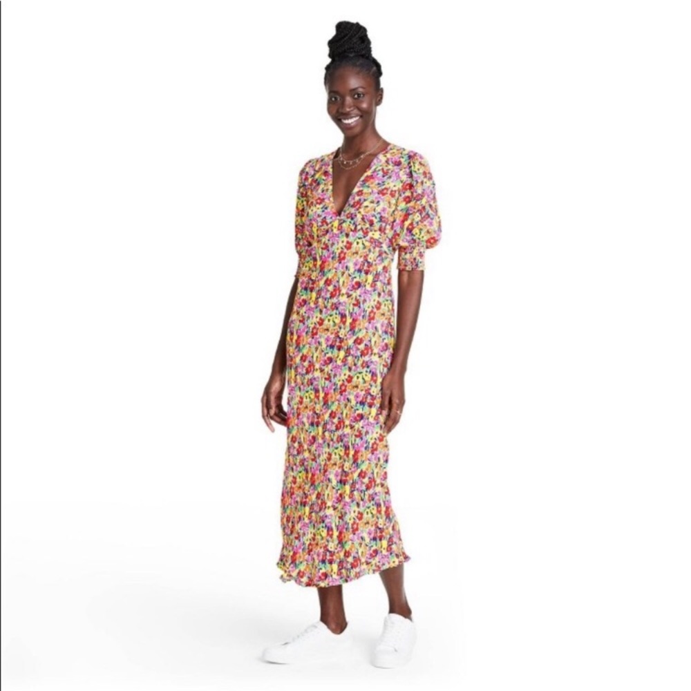 Rixo Floral Puff Sleeve Dress - Picture 2 of 13